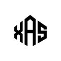 XAS letter logo design with polygon shape. XAS polygon and cube shape logo design. XAS hexagon vector logo template white and Royalty Free Stock Photo