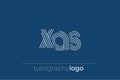XAS modern geometric typography logo Royalty Free Stock Photo