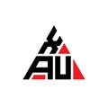 XAU triangle letter logo design with triangle shape. XAU triangle logo design monogram. XAU triangle vector logo template with red Royalty Free Stock Photo