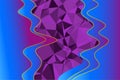 Abstract background composition of lowpoly texture and wave shapes.