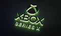 Xbox Series X Green Glow Logo on Dark Background