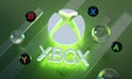 Xbox Series X Logo Glow Around Joystick Button on Green Background