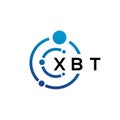 XBT letter technology logo design on white background. XBT creative initials letter IT logo concept. XBT letter design