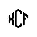 XCF letter logo design with polygon shape. XCF polygon and cube shape logo design. XCF hexagon vector logo template white and Royalty Free Stock Photo