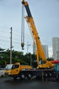Xcmg boom at Philconstruct in Pasay, Philippines Royalty Free Stock Photo