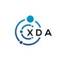XDA letter technology logo design on white background. XDA creative initials letter IT logo concept. XDA letter design