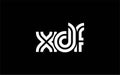 XDF Creative Unique Modern Letter Logo Design Royalty Free Stock Photo