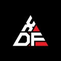 XDF triangle letter logo design with triangle shape. XDF triangle logo design monogram. XDF triangle vector logo template with red Royalty Free Stock Photo