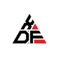 XDF triangle letter logo design with triangle shape. XDF triangle logo design monogram. XDF triangle vector logo template with red Royalty Free Stock Photo