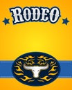 Rodeo Poster vector Design Bull Head emblem.