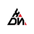 XDN triangle letter logo design with triangle shape. XDN triangle logo design monogram. XDN triangle vector logo template with red Royalty Free Stock Photo