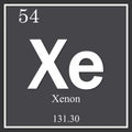 Xenon chemical element, dark square symbol