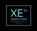 Xenon fonts on back background. Vector neon fonts