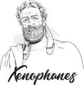 Xenophanes, ancient Greek philosopher, vector Royalty Free Stock Photo