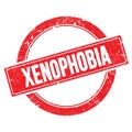 XENOPHOBIA text on red grungy round stamp