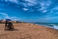 Xeraco beach Spain with lifeguard tower between Gandia and Cullera Royalty Free Stock Photo