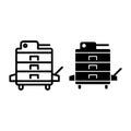 Xerox line and glyph icon. Copier vector illustration isolated on white. Copy outline style design, designed for web and