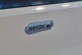 Xerox logo on booth during CEE 2017 in Kiev, Ukraine