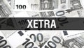 Xetra text Concept Closeup. American Dollars Cash Money,3D rendering. Xetra at Dollar Banknote. Financial USA money banknote Royalty Free Stock Photo