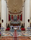 vertical view of the altar of the St. John the Baptist Church on Gozo Island in Malta Royalty Free Stock Photo