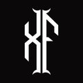 XF Logo monogram with horn shape design template