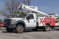 Xfinity branded Comcast bucket truck. Comcast owns NBCUniversal, Xfinity Internet and DreamWorks Animation