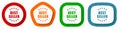 Best seller vector icon set, flat design buttons on white background Royalty Free Stock Photo