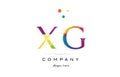 xg x g creative rainbow colors alphabet letter logo icon