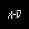 XHD letter logo design on black background. XHD creative initials letter logo concept. XHD letter design Royalty Free Stock Photo