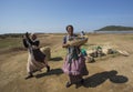 Xhosa women selling beads on the Transkei coast of south African Royalty Free Stock Photo