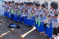 Xhosa women wearing traditional clothes at the National Arts Festival in Grahamstown Royalty Free Stock Photo