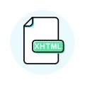 XHTML file format, extension color line icon Royalty Free Stock Photo