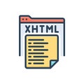 Color illustration icon for Xhtml, browser and document Royalty Free Stock Photo