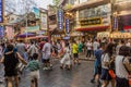 XI'AN, CHINA - AUGUST 5, 2018: Crowded street in the Muslim Quarter of Xi'an, Chi