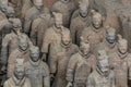 XI& x27;AN, CHINA - AUGUST 6, 2018: Soldiers in the Pit 1 of the Army of Terracotta Warriors near Xi& x27;an, Shaanxi province Royalty Free Stock Photo