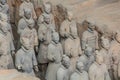 XI& x27;AN, CHINA - AUGUST 6, 2018: Soldiers in the Pit 1 of the Army of Terracotta Warriors near Xi& x27;an, Shaanxi province Royalty Free Stock Photo