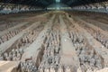 XI'AN, CHINA - AUGUST 6, 2018: View of the Pit 1 of the Army of Terracotta Warriors near Xi'an, Shaanxi province, Chi Royalty Free Stock Photo