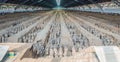 XI'AN, CHINA - AUGUST 6, 2018: View of the Pit 1 of the Army of Terracotta Warriors near Xi'an, Shaanxi province, Chi Royalty Free Stock Photo