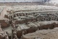 XI& x27;AN, CHINA - AUGUST 6, 2018: View of the Pit 1 of the Army of Terracotta Warriors near Xi& x27;an, Shaanxi province, Chi Royalty Free Stock Photo