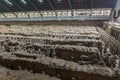 XI'AN, CHINA - AUGUST 6, 2018: View of the Pit 1 of the Army of Terracotta Warriors near Xi'an, Shaanxi province, Chi Royalty Free Stock Photo