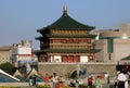 Xi'an, China: Bell Tower and Shopping Center Royalty Free Stock Photo