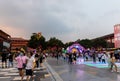 Massive people in Grand Tang Dynasty Ever-bright City in dusk