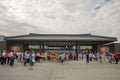 Tour groups at entance to Terra Cotta Warriors Exhibition, Xian, China