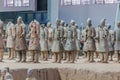 XI& x27;AN, CHINA - AUGUST 6, 2018: Terracotta scultpures in the Pit 1 of the Army of Terracotta Warriors near Xi& x27;an, Shaanxi Royalty Free Stock Photo