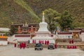 XIAHE, CHINA - AUGUST 25, 2018: Buddhist monks at Labrang Monastery in Xiahe town, Gansu province, Chi