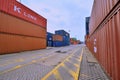 Xiamen container yard in Fujian, China