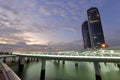 Xiamen twin towers at dusk Royalty Free Stock Photo