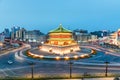 Xian bell tower in nightfall