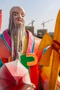 Closeup of Inflatable doll of Chinese Guru on Huancheng city Wall, Xian, China