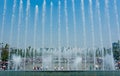 Xian,China.August 17,2012.Xi`an musical fountain with Great Wild Goose Pagoda background in xi an shanxi province China. Royalty Free Stock Photo